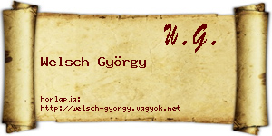 Welsch György névjegykártya