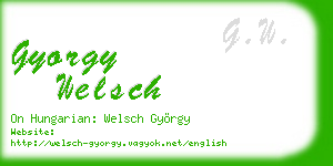 gyorgy welsch business card